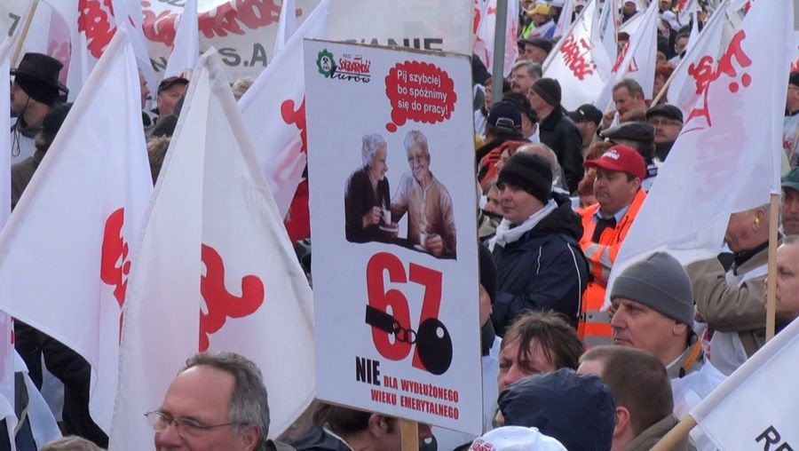 Solidarnosc at the Retirement Age protests